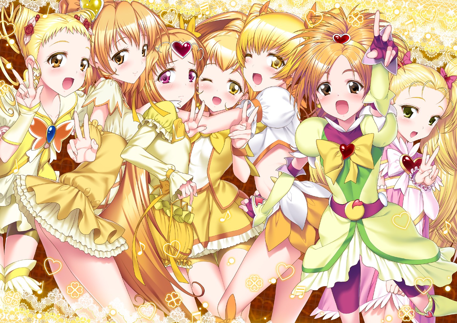 fresh_precure!, futari_wa_precure, futari_wa_precure_splash_star, heartcatch_precure!, hyuuga_saki, kasugano_urara, kise_yayoi, kujou_hikari