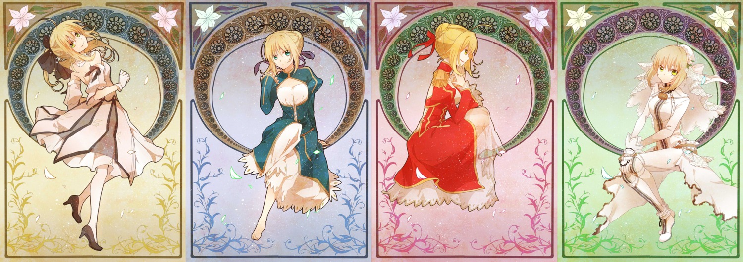 artoria_pendragon_(fate), dress, fate/extra, fate/extra_ccc, fate/stay_night, fate/unlimited_codes, nero_claudius_(fate), yamabukiiro