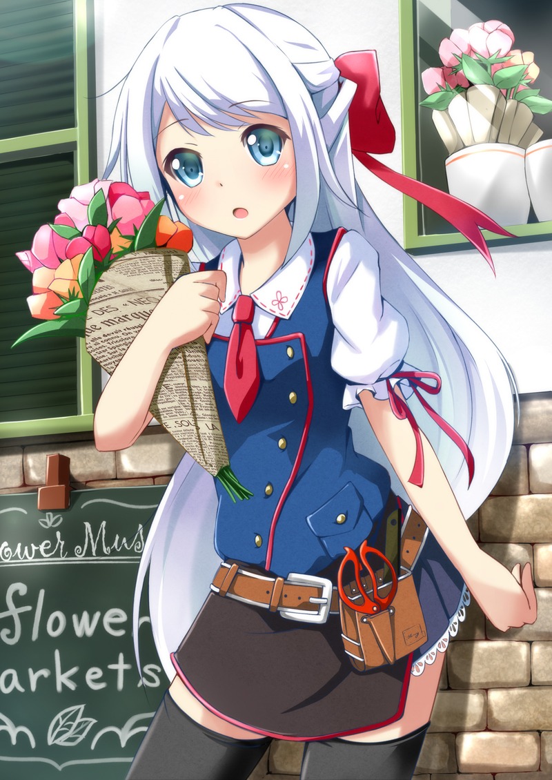 momoiro_taisen_pairon, ok-ray, thighhighs