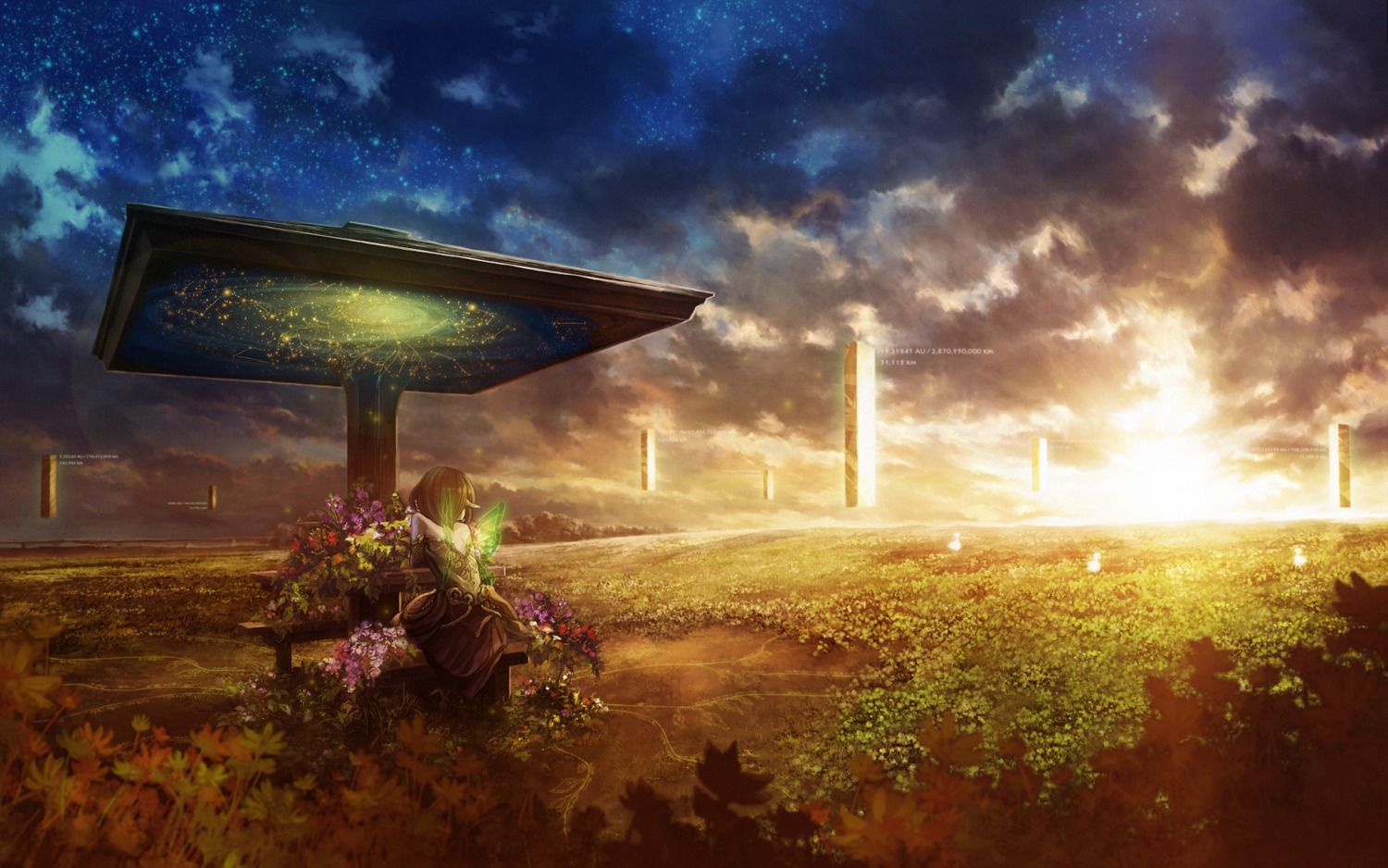 chitose_rin, landscape, wallpaper, wings