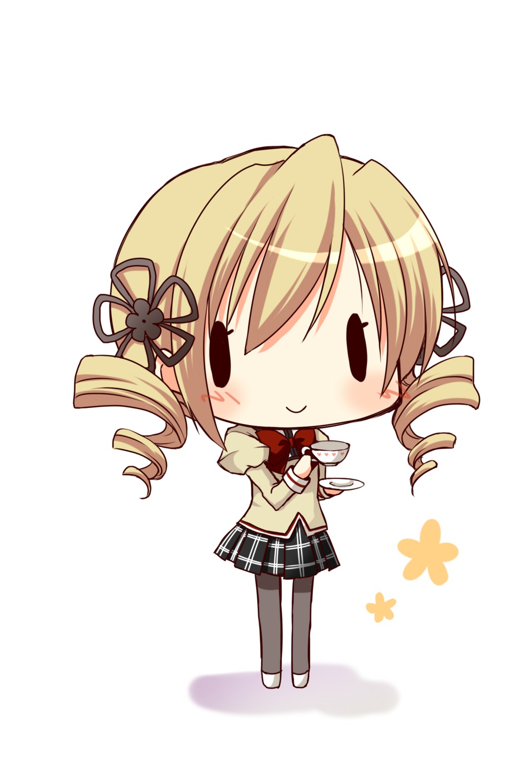 chibi, mahou_shoujo_madoka_magica, oumi_neneha, pantyhose, seifuku, tomoe_mami