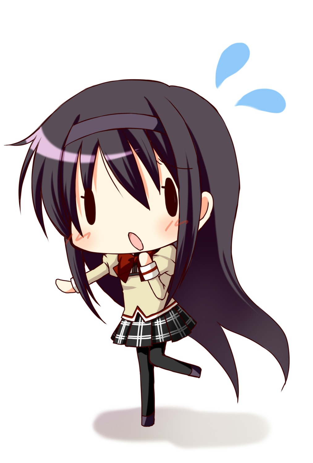 akemi_homura, chibi, mahou_shoujo_madoka_magica, oumi_neneha, pantyhose, seifuku