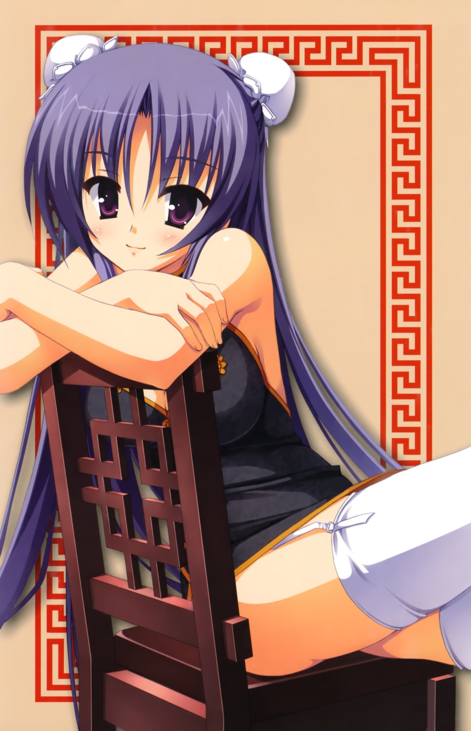 chinadress, cleavage, itsukishishihimenomikoto, kobuichi, stockings, tenshinranman, thighhighs