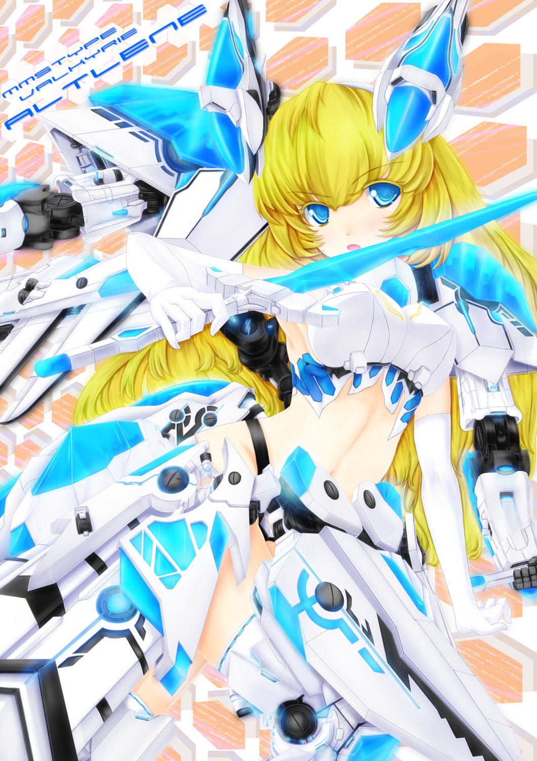 altlene, armor, busou_shinki, mecha_musume, r0g0b0, sword, thighhighs