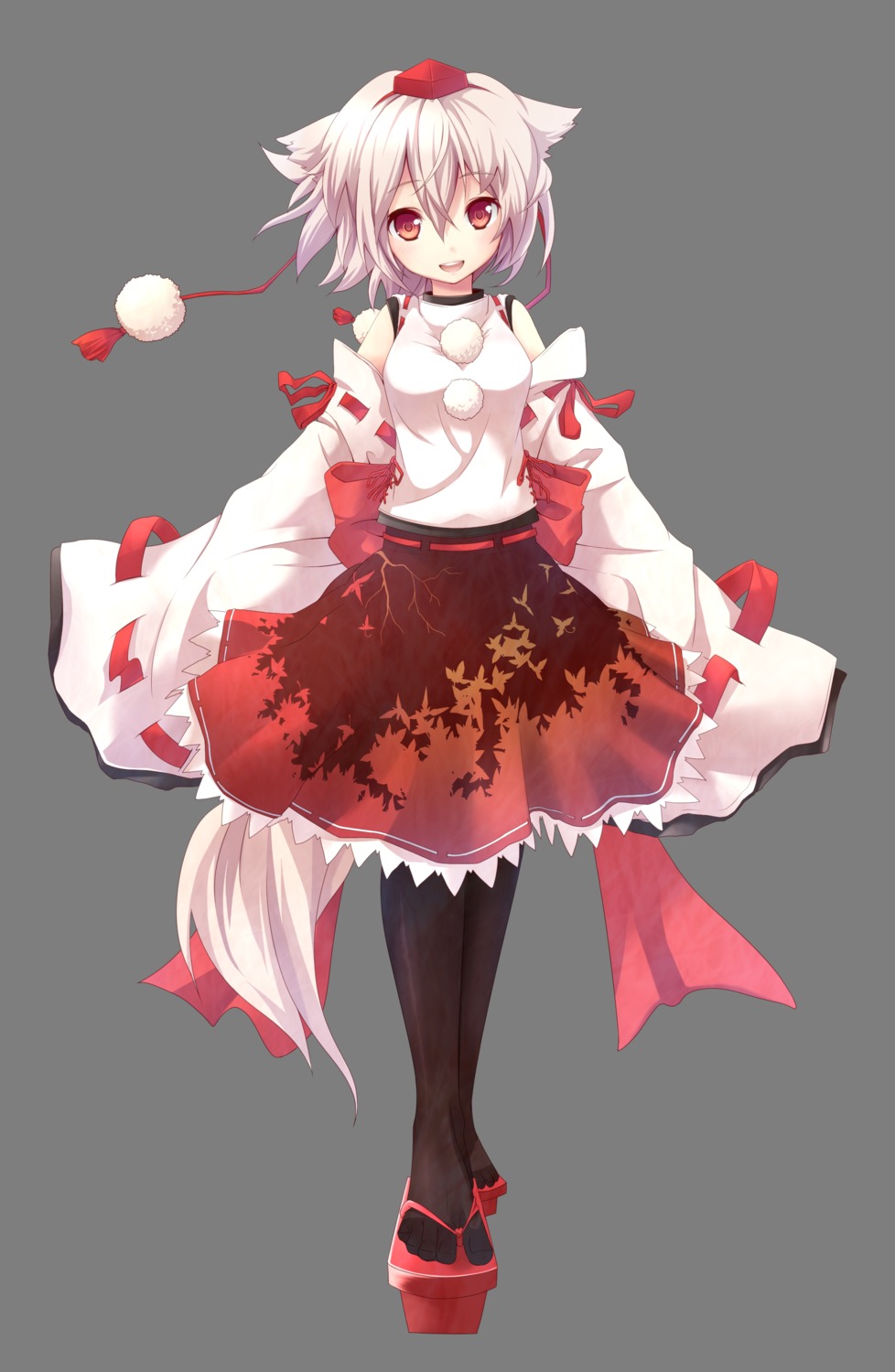 akeboshi_kagayo, animal_ears, inubashiri_momiji, pantyhose, tail, touhou, transparent_png