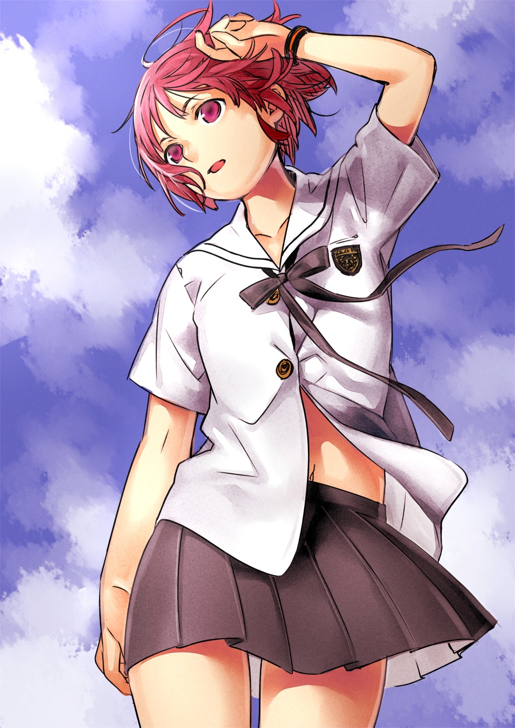 houjou_kuniko, kazari_tayu, seifuku, shangri-la