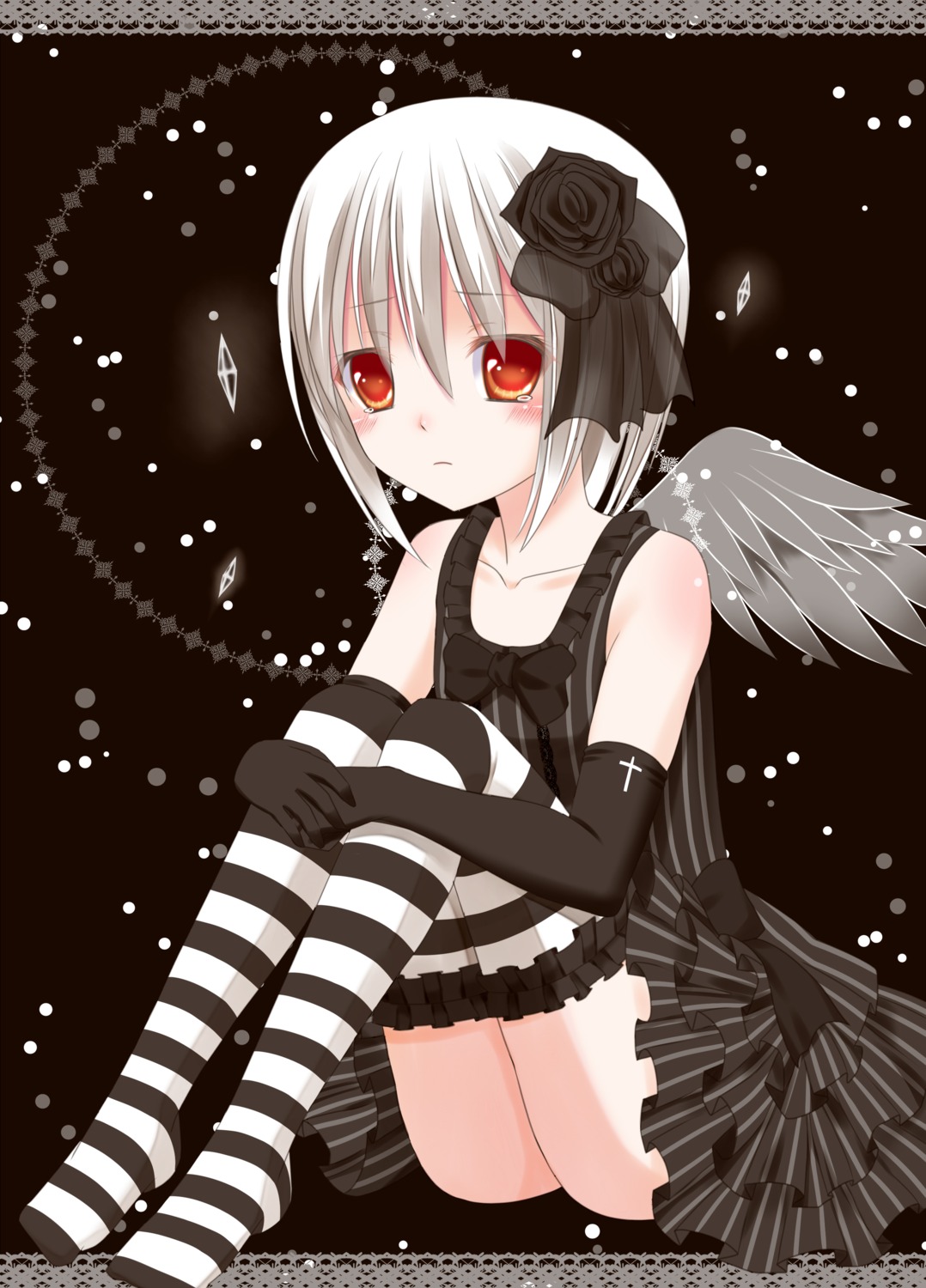 dress, ikeda_yuuki, thighhighs, wings