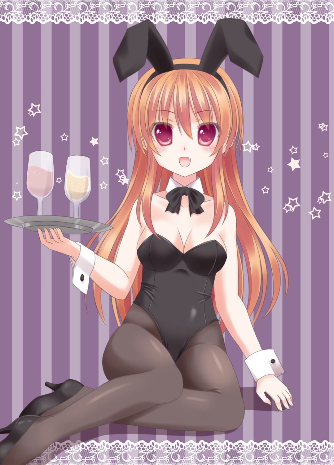 animal_ears, bunny_ears, bunny_girl, cleavage, ikeda_yuuki, jpeg_artifacts, pantyhose