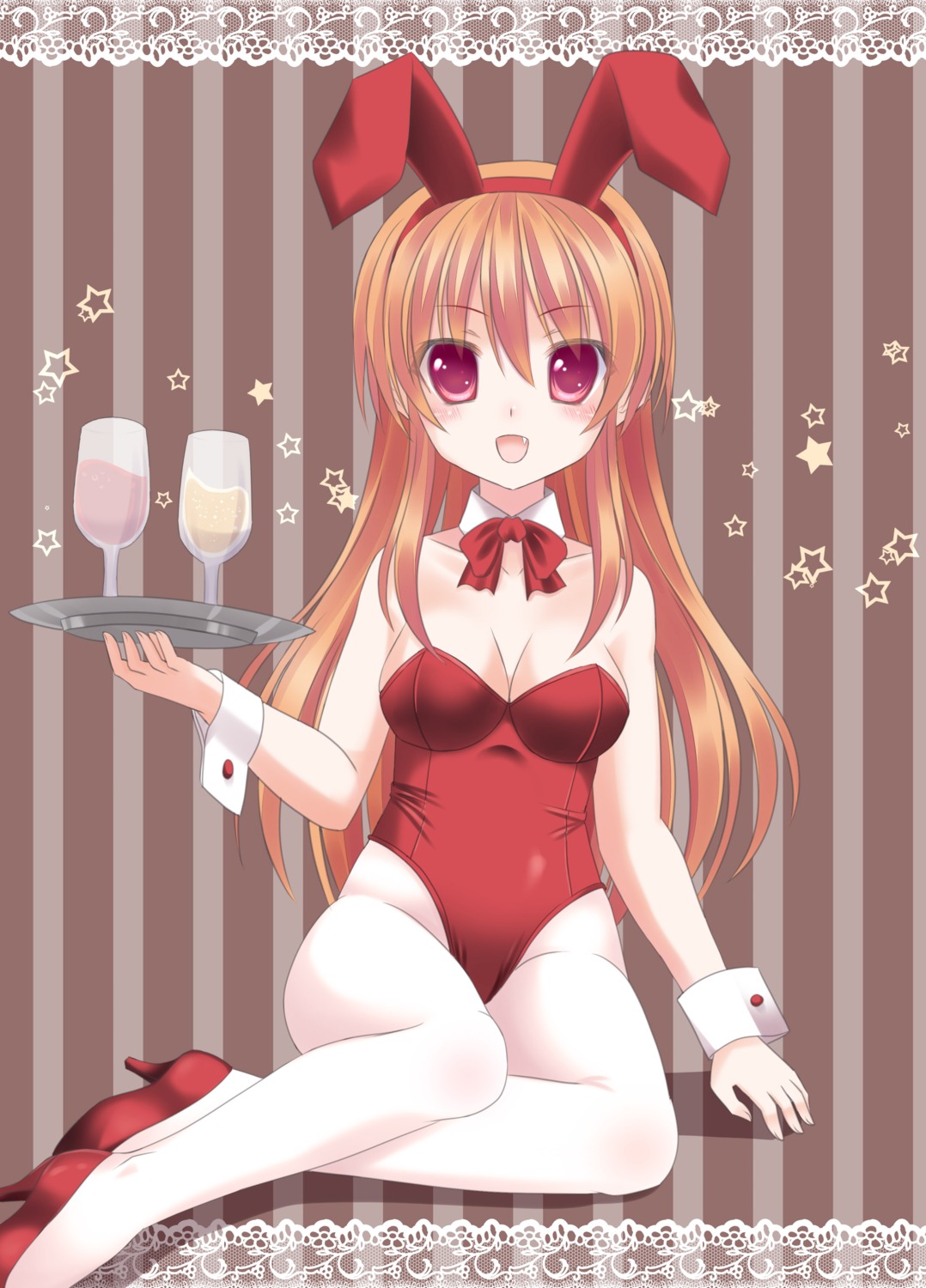 animal_ears, bunny_ears, bunny_girl, cleavage, ikeda_yuuki, jpeg_artifacts, pantyhose