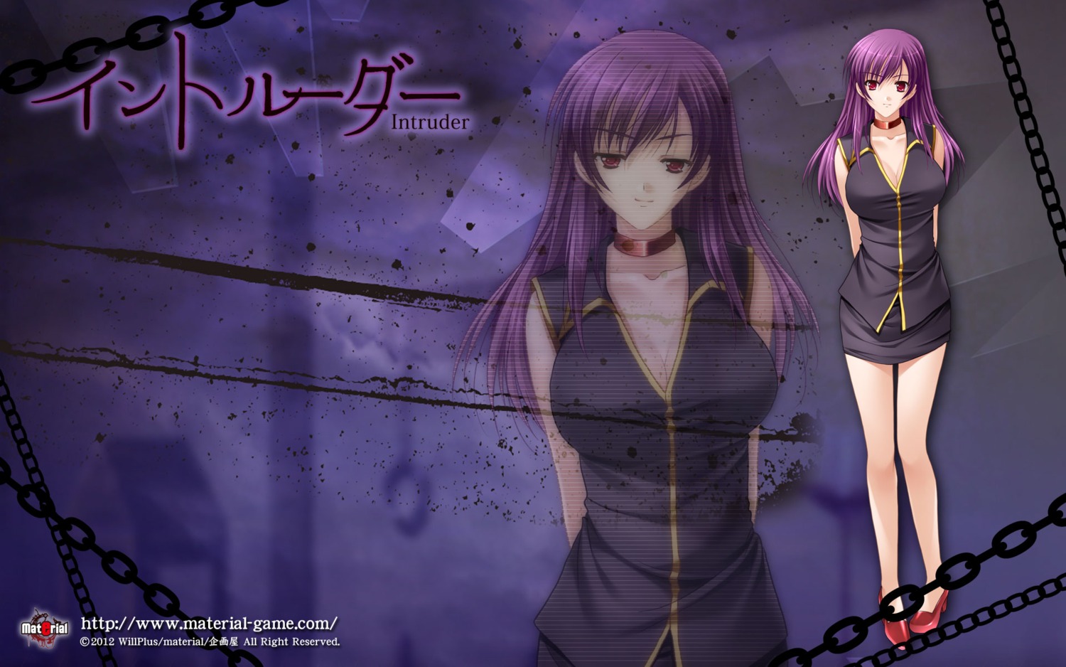 cleavage, intruder, material, saeko, wallpaper, yamamoto_kazue