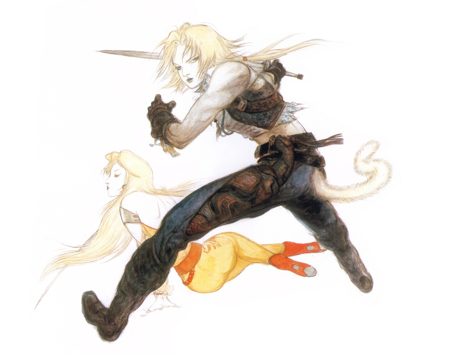 amano_yoshitaka, final_fantasy, final_fantasy_ix, garnet_til_alexandros_xvii, zidane_tribal