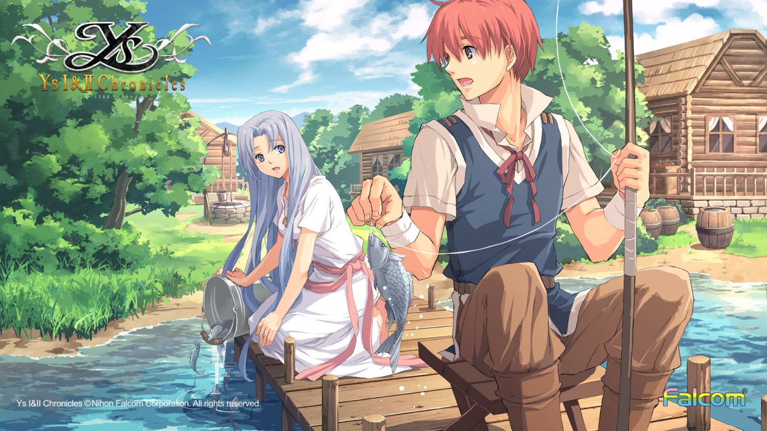 adol_christin, falcom, feena, wallpaper, ys, ys_i, ys_ii