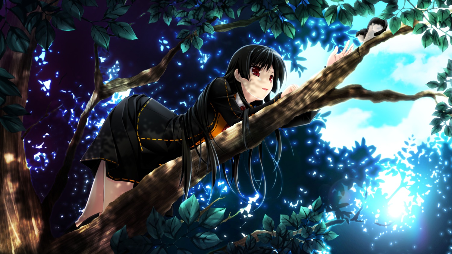 3rd_eye, game_cg, ichinose_yua, makita_maki, neko, seifuku, shinigami_no_testament