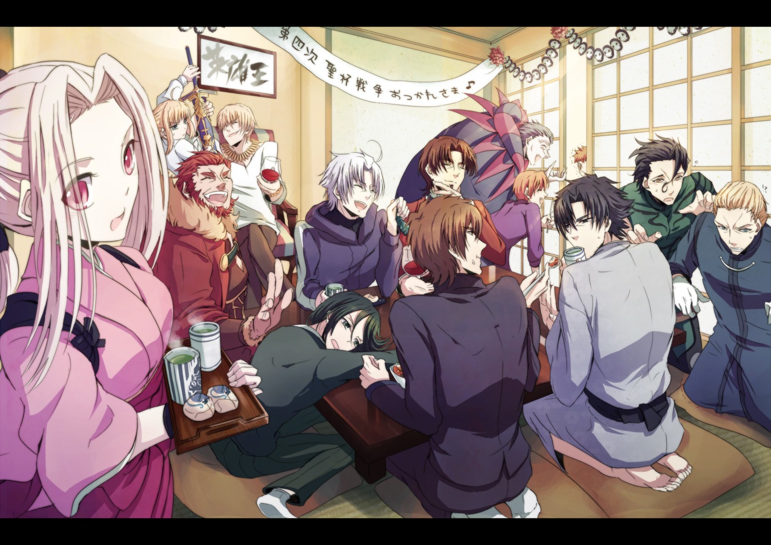artoria_pendragon_(fate), diarmid_o'dyna, diarmuid_ua_duibhne_(fate), emiya_kiritsugu, emiya_shirou, fate/stay_night, fate/zero, gilgamesh_(fate)
