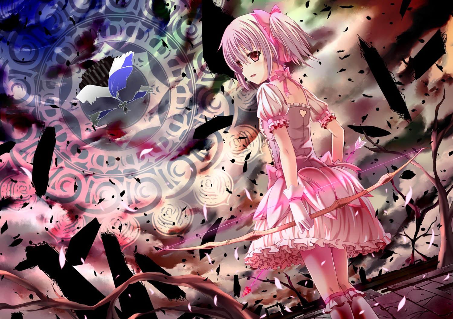dress, kaname_madoka, mahou_shoujo_madoka_magica, walpurgis_no_yoru, yuuri_(asterisk)
