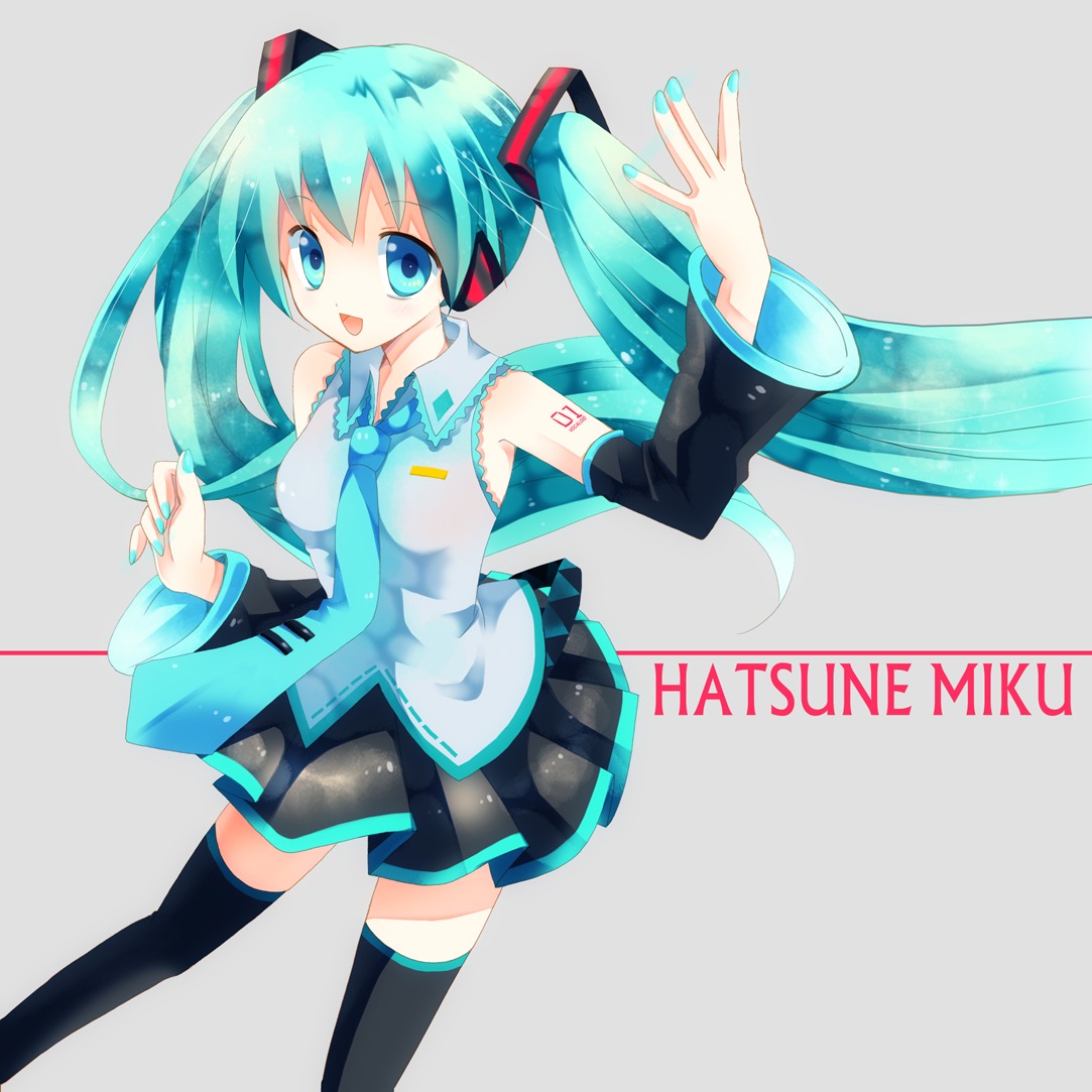 hatsune_miku, mineko, thighhighs, vocaloid