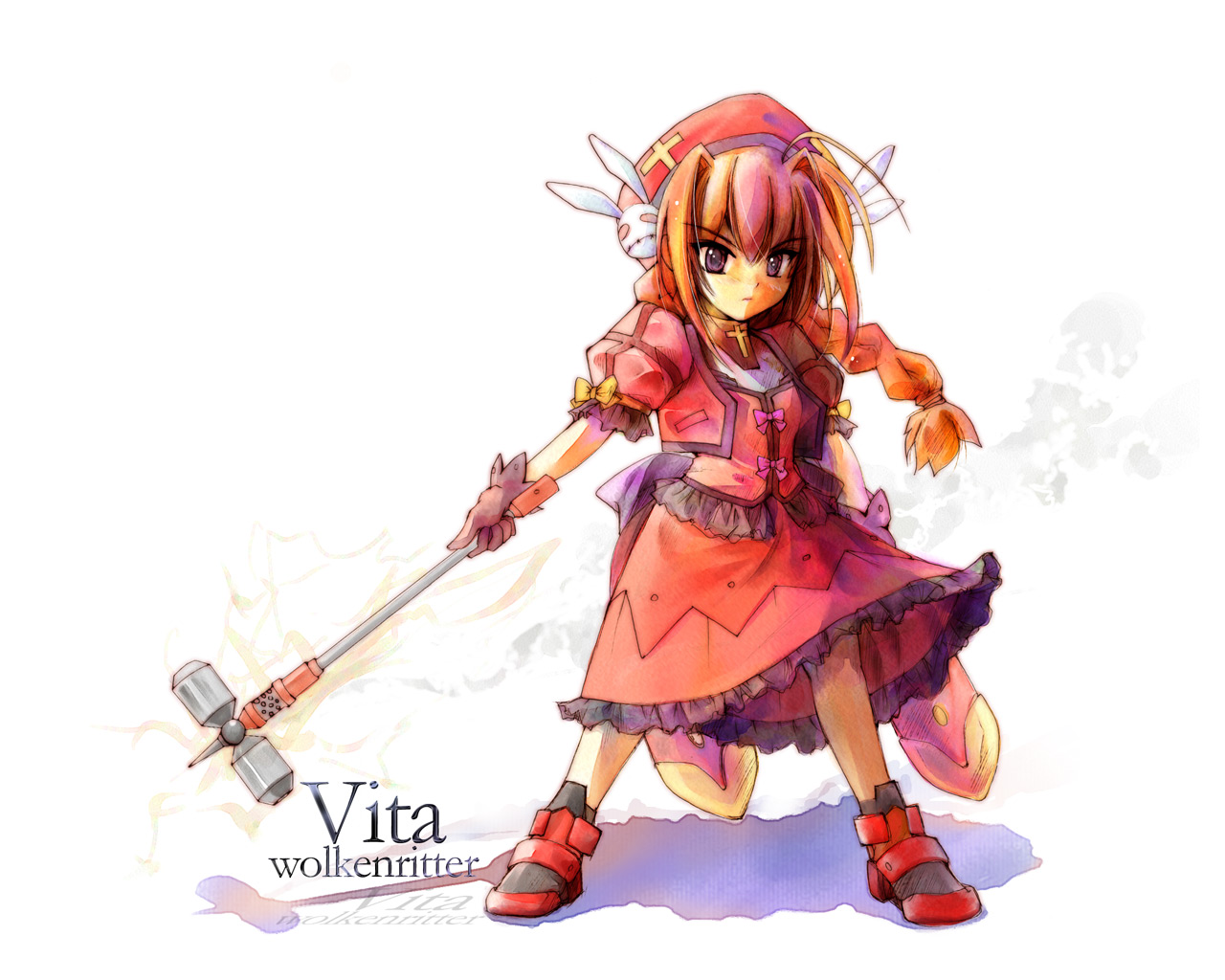 lolita_fashion, mahou_shoujo_lyrical_nanoha, mahou_shoujo_lyrical_nanoha_a's, main, vita, wallpaper, weapon