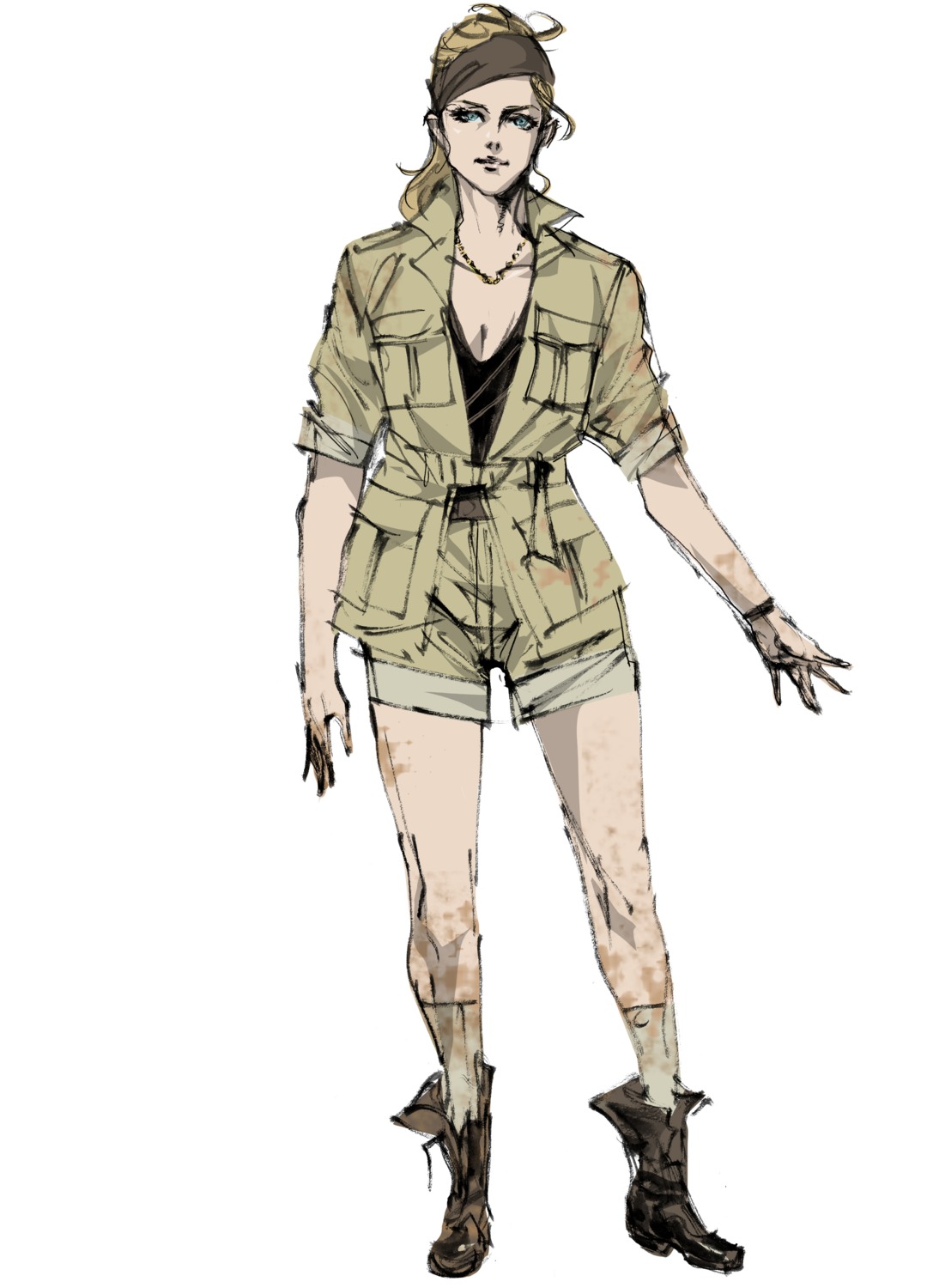 cecile_cosima_caminades, cleavage, konami, metal_gear, metal_gear_solid, metal_gear_solid_peace_walker, shinkawa_yoji