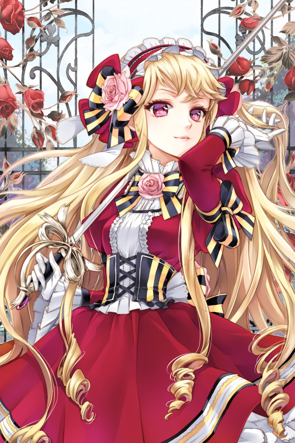 cinia_pacifica, cocoon_(loveririn), dress, lolita_fashion, sword, sword_girls