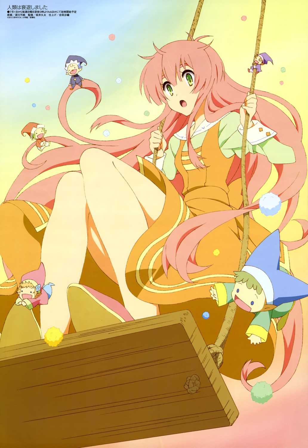 dress, fukagawa_kazumi, jinrui_wa_suitai_shimashita, pointy_ears, watashi_(jinrui_wa_suitai_shimashita)