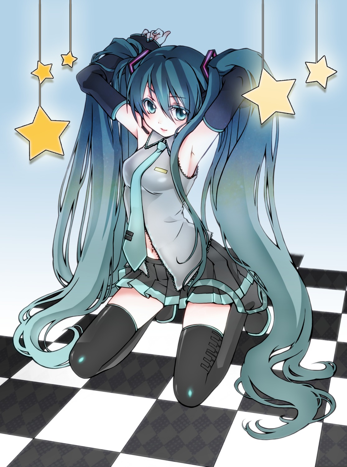ginta, hatsune_miku, kirakira_affair, thighhighs, vocaloid