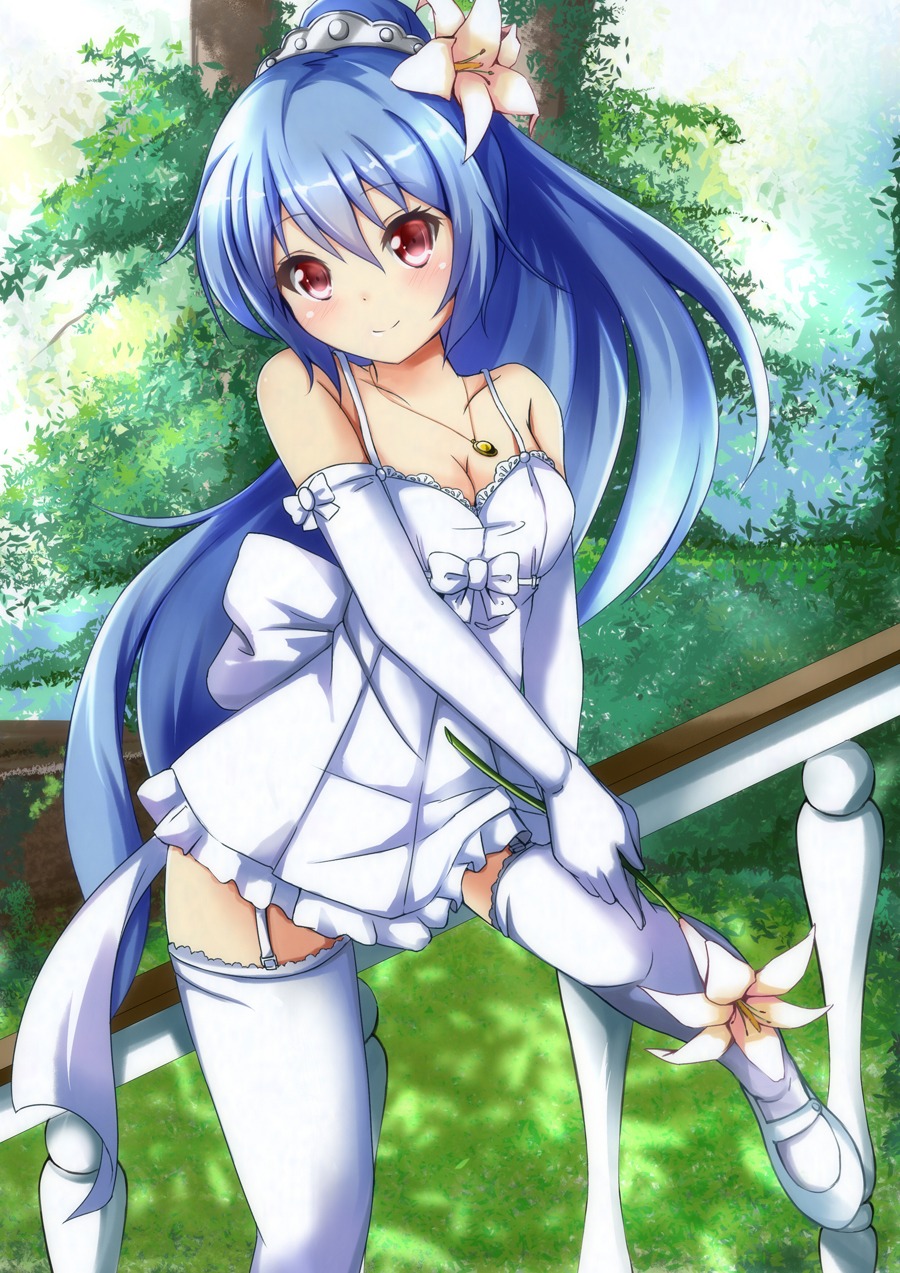 cleavage, dress, ok-ray, stockings, thighhighs
