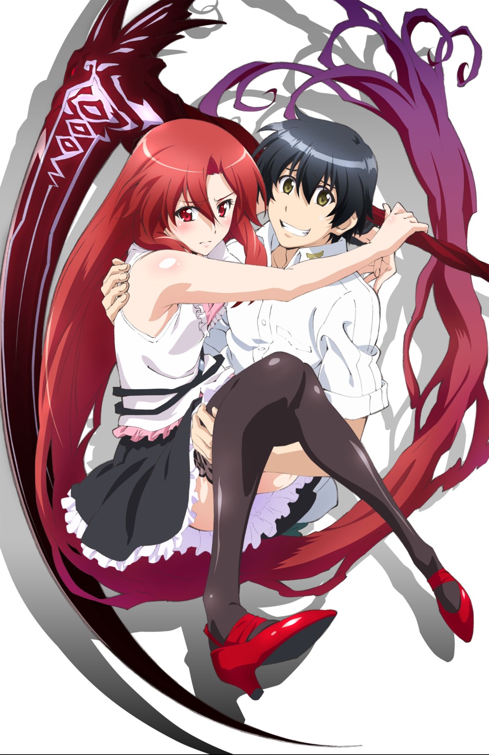 dakara_boku_wa_h_ga_dekinai, heels, jpeg_artifacts, kaga_ryousuke, lisara_restall, thighhighs, weapon