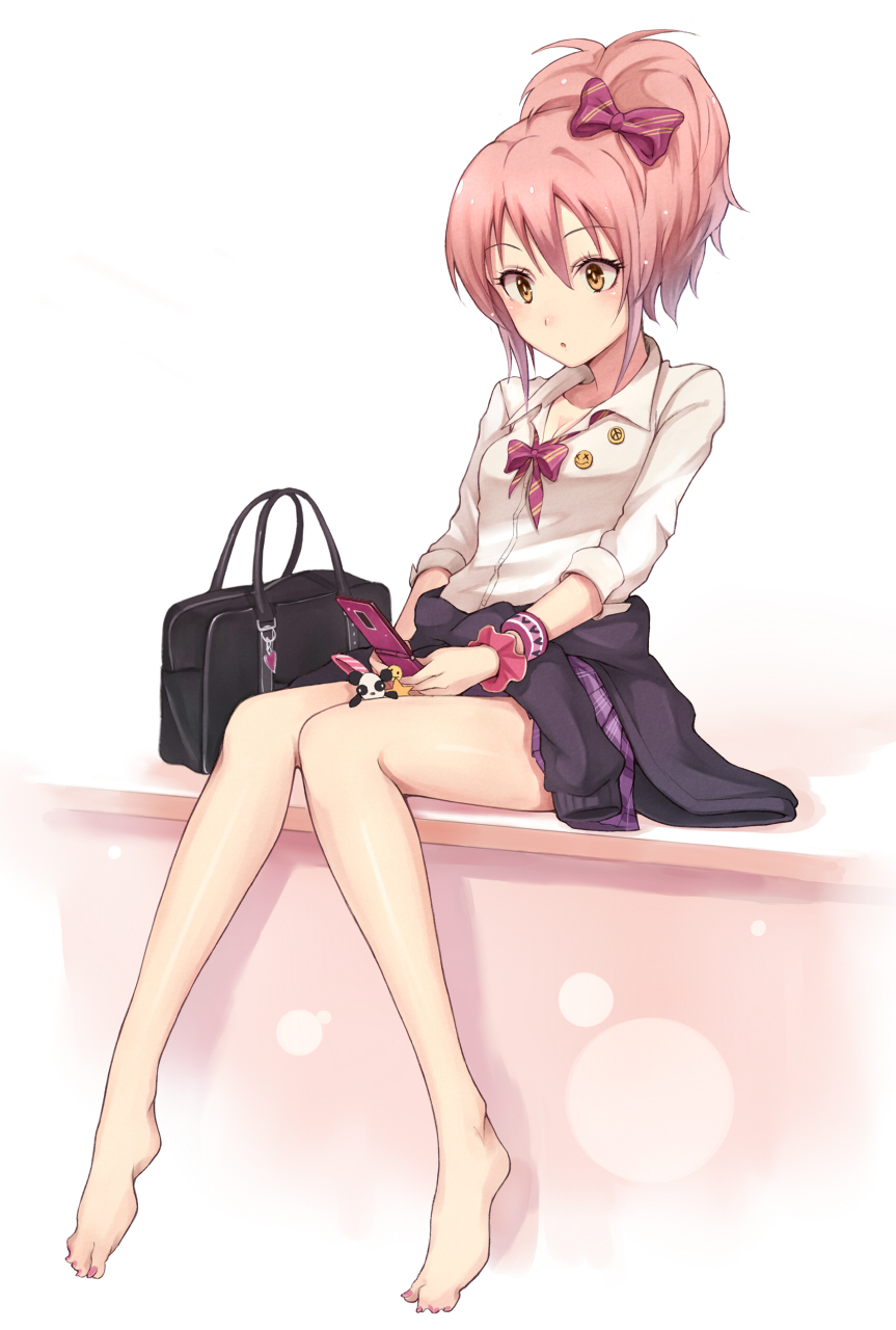 cleavage, jougasaki_mika, open_shirt, seifuku, sweater, the_idolm@ster, the_idolm@ster_cinderella_girls, wawa