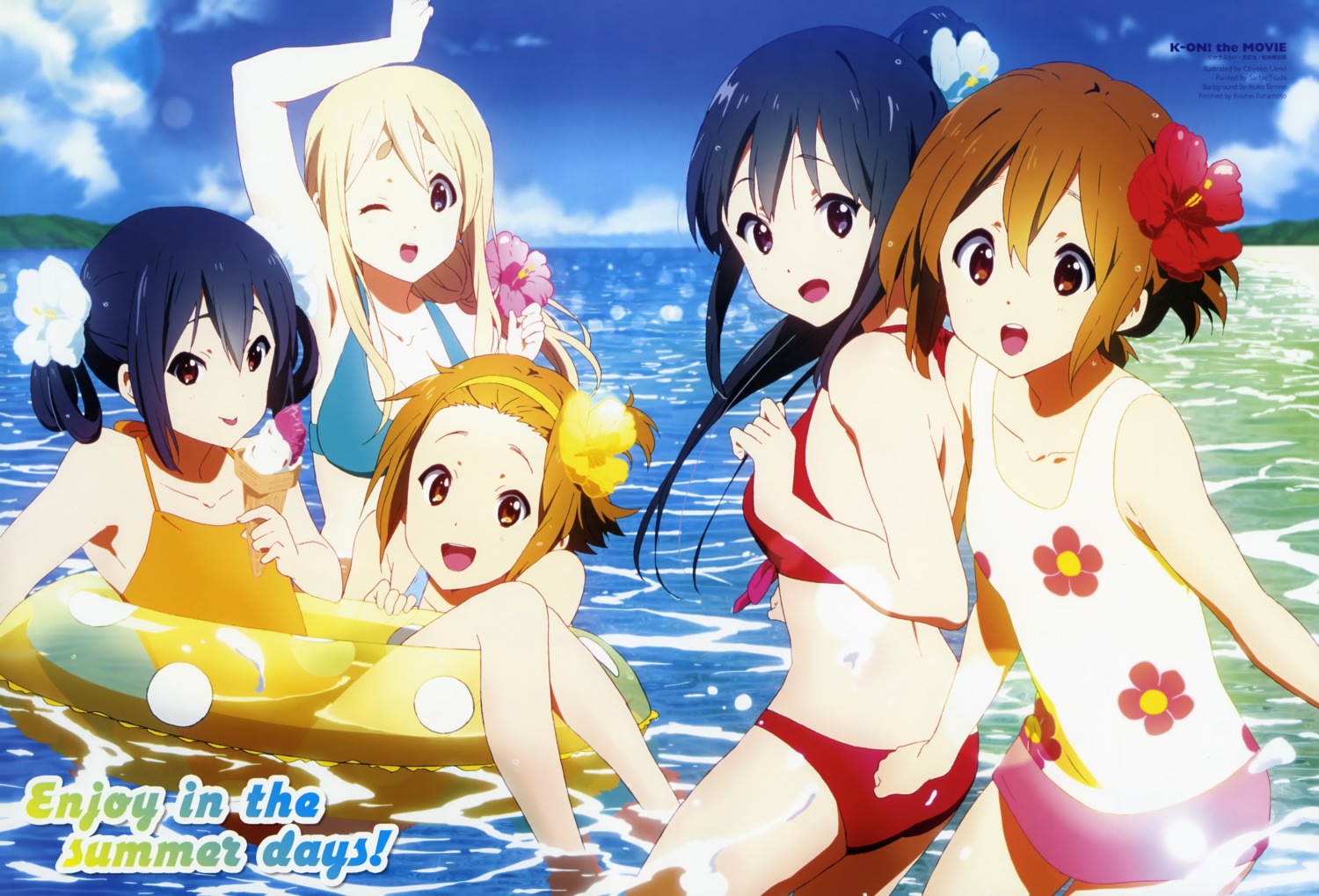 akiyama_mio, bikini, hirasawa_yui, k-on!, kotobuki_tsumugi, nakano_azusa, swimsuits, tainaka_ritsu, ueno_chiyoko
