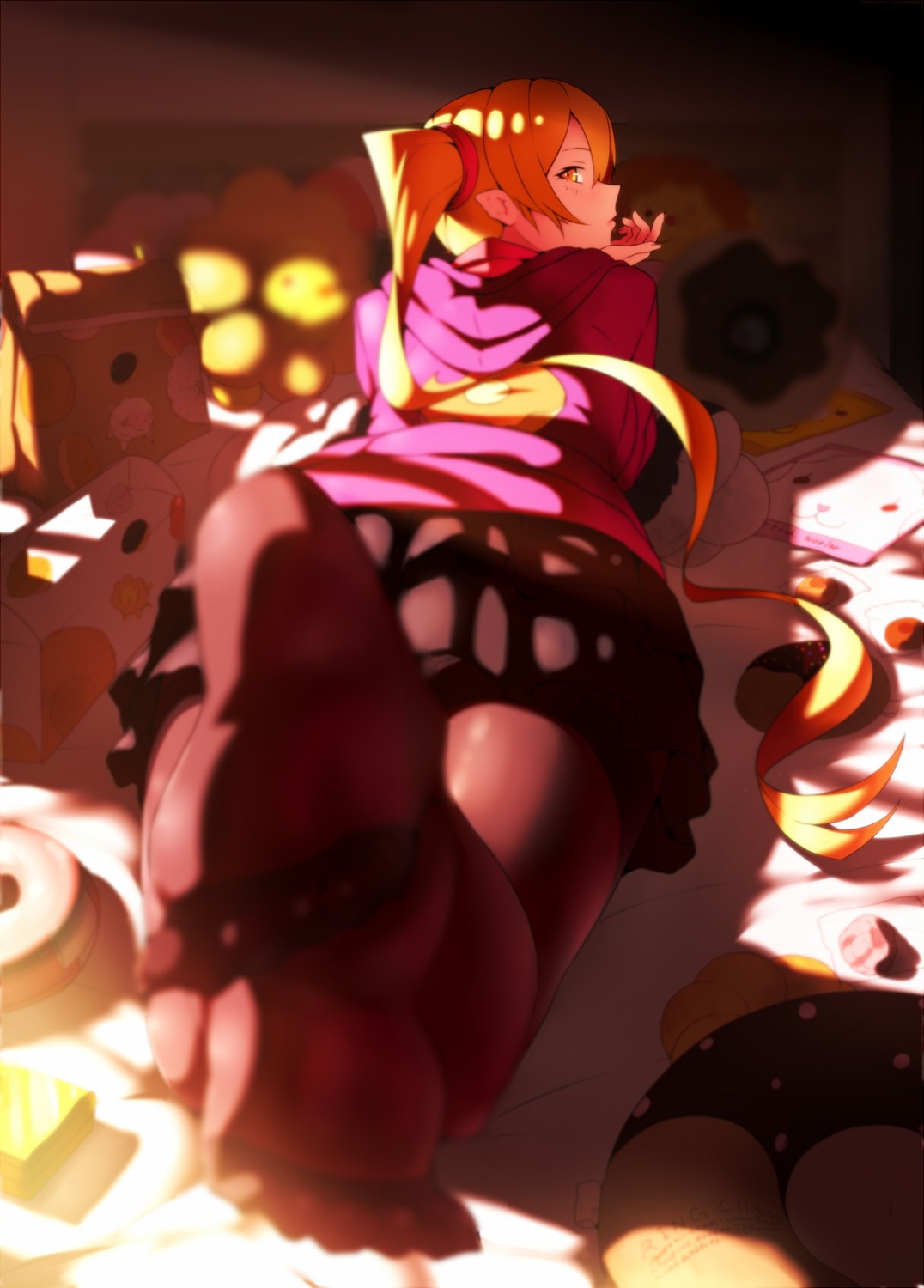 bakemonogatari, feet, monogatari_(series), nisemonogatari, onsen_(artist), oshino_shinobu, pantyhose