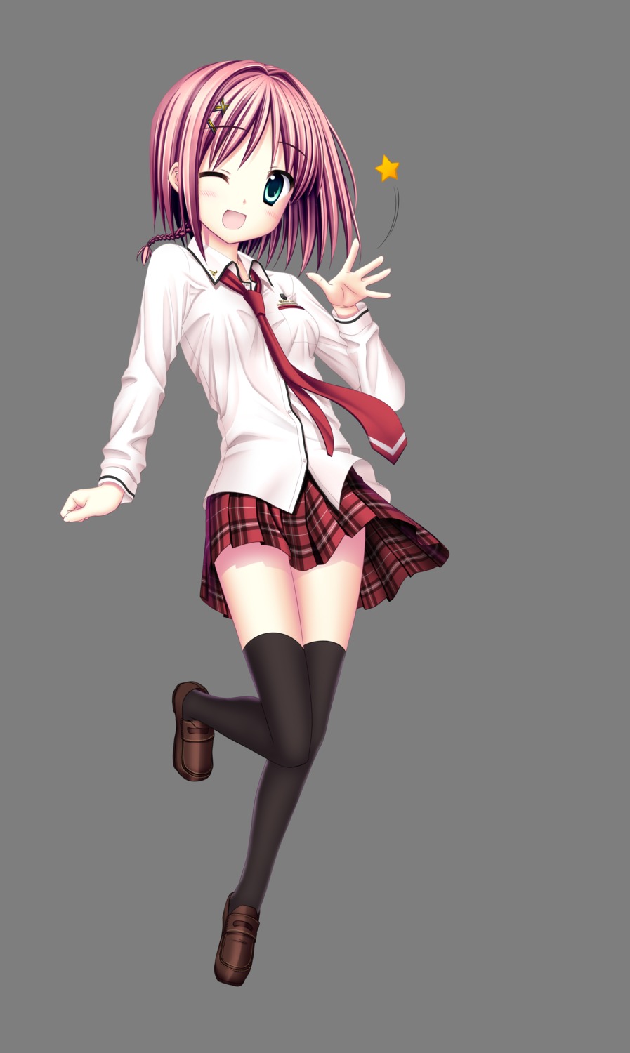 akizuki_tsukasa, haruno_tsubame, sakura_sakimashita, seifuku, sorahane, thighhighs, transparent_png