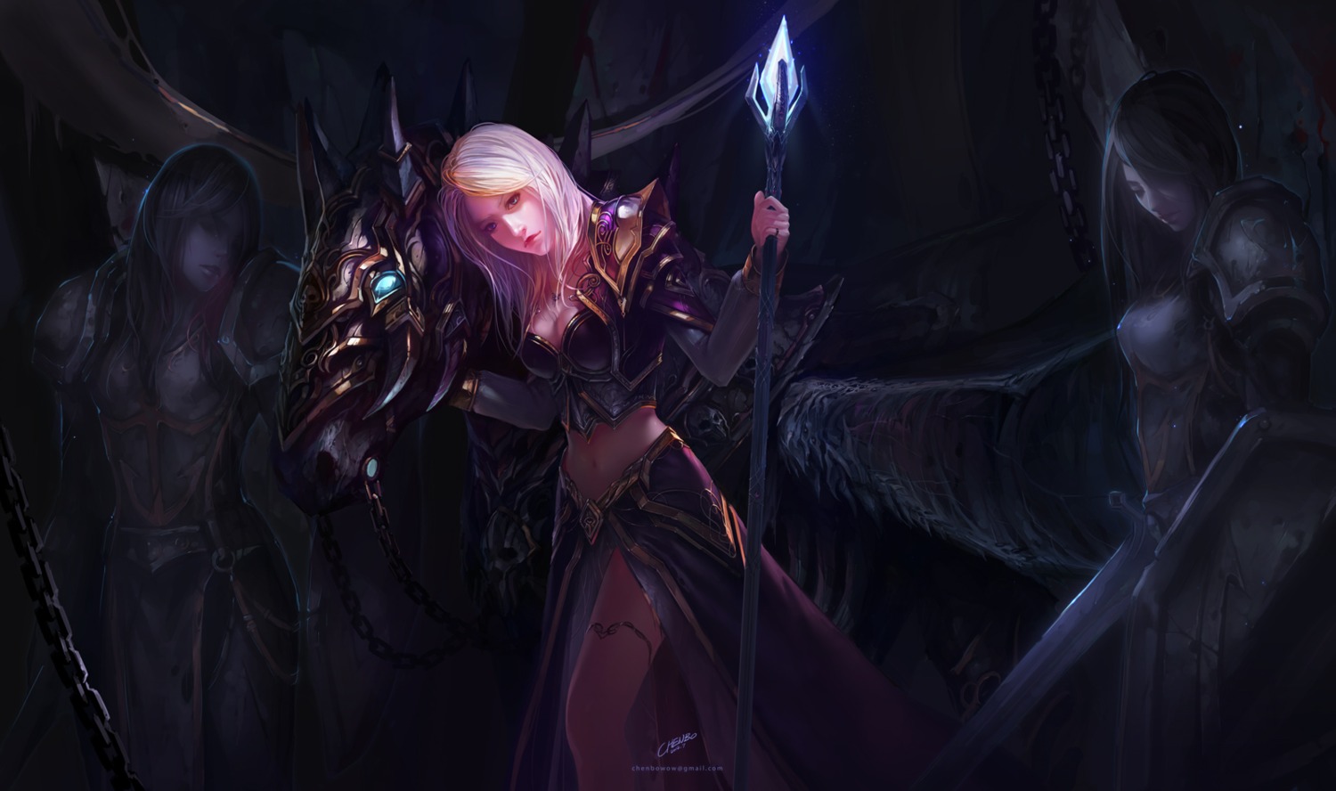 armor, chenbo, cleavage, jaina_proudmoore, world_of_warcraft