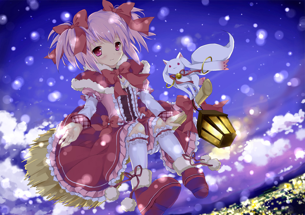 kaname_madoka, kyubey, mahou_shoujo_madoka_magica, wataame27