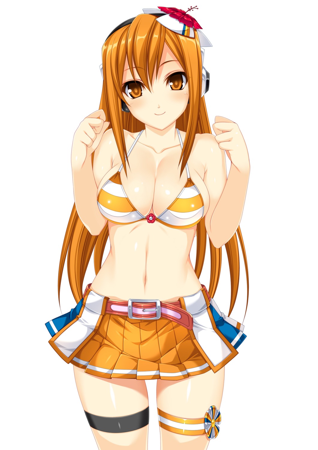 beatmania, beatmania_iidx, bemani, bikini_top, cleavage, garter, happy_core, headphones