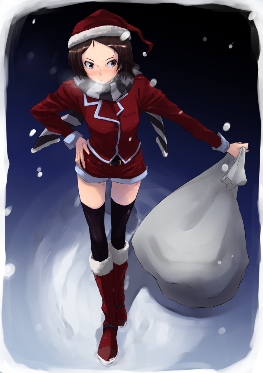 amagami, christmas, kurosawa_noriko, thighhighs, wiori