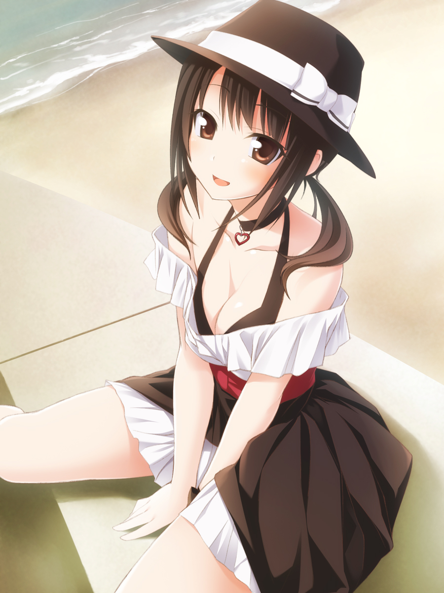 cleavage, dress, okita_sawa, sany, tari_tari