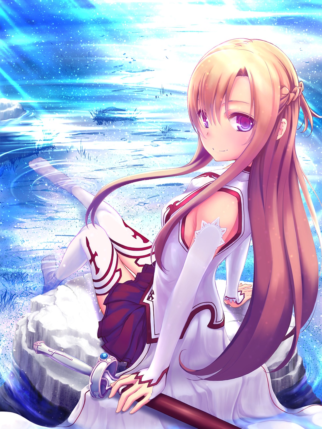 asuna_(sword_art_online), sasakawa_arumi, sword_art_online, thighhighs