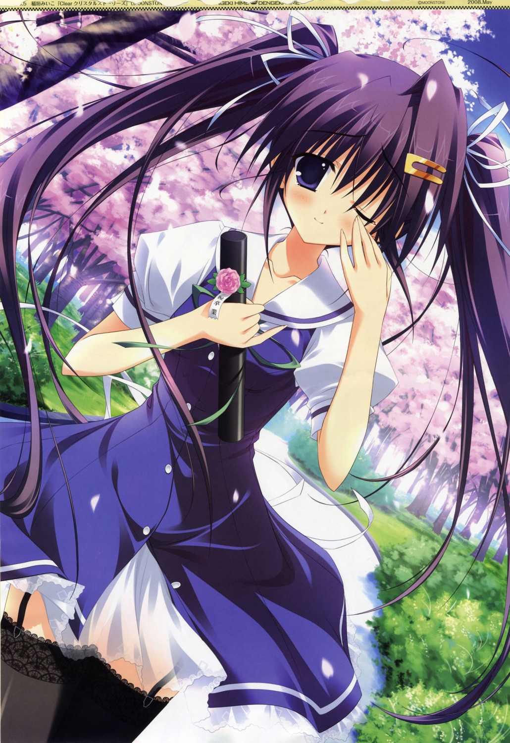 clear, fixed, inagaki_miiko, moonstone, okamoto_nonoka, seifuku, stockings, thighhighs