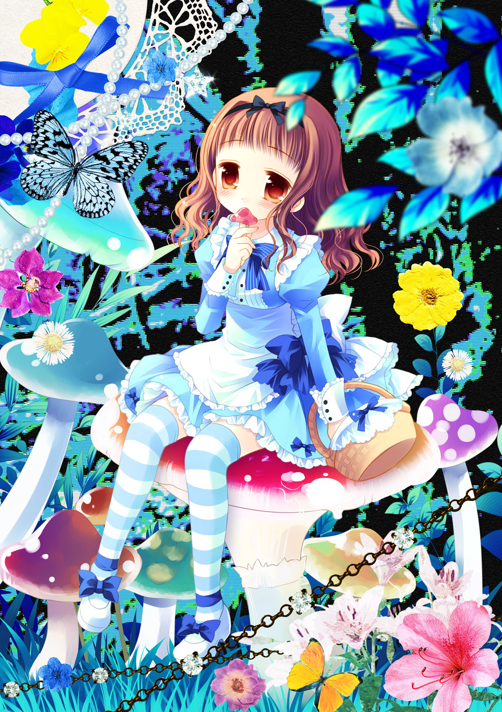 dress, higanbana_no_saku_yoru_ni, kusunoki_midori, sakurazawa_izumi, thighhighs