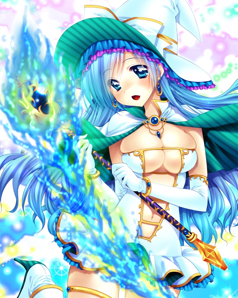 araiguma, cleavage, garter, majoca†majoluna, witch