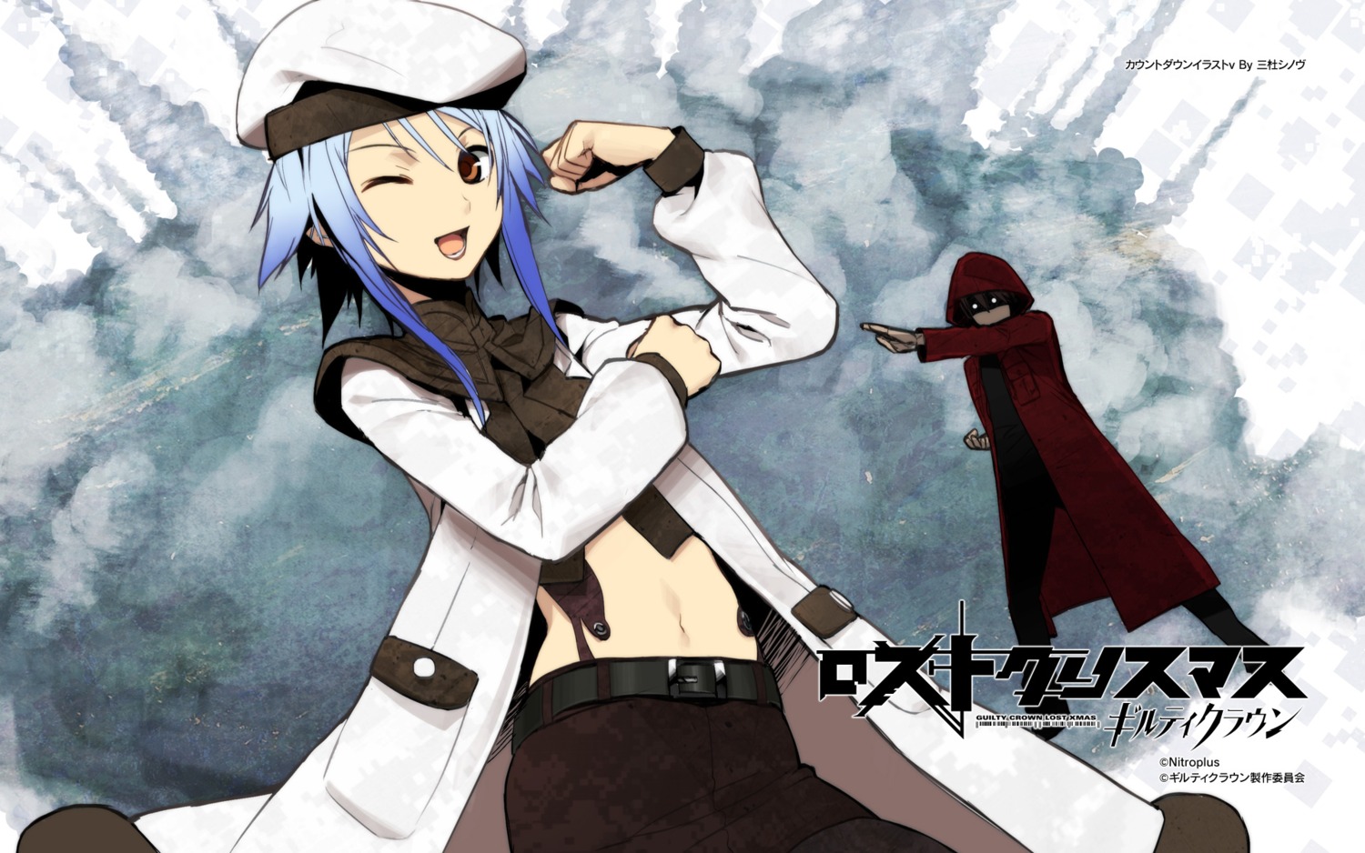 carol_(guilty_crown), guilty_crown, guilty_crown:_lost_christmas, mimori_sinov, nitroplus, scrooge_(guilty_crown), wallpaper