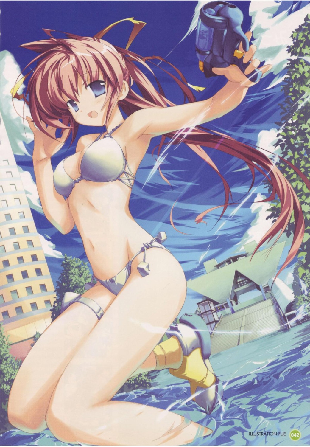 bikini, bleed_through, comic_party, fue, jpeg_artifacts, swimsuits, takase_mizuki