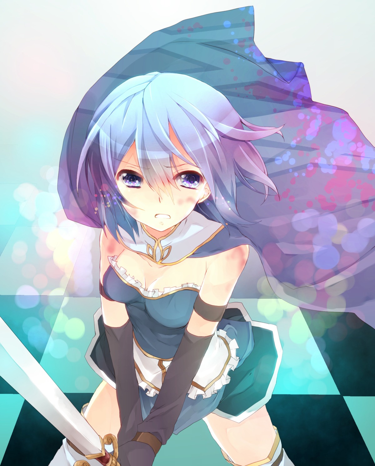 cleavage, mahou_shoujo_madoka_magica, mihatarou, miki_sayaka, sword