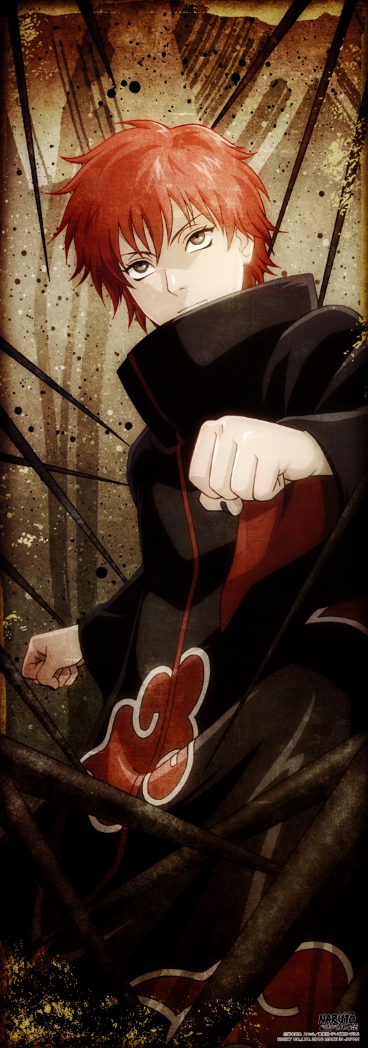 male, naruto, naruto_shippuden, sasori_(naruto), stick_poster