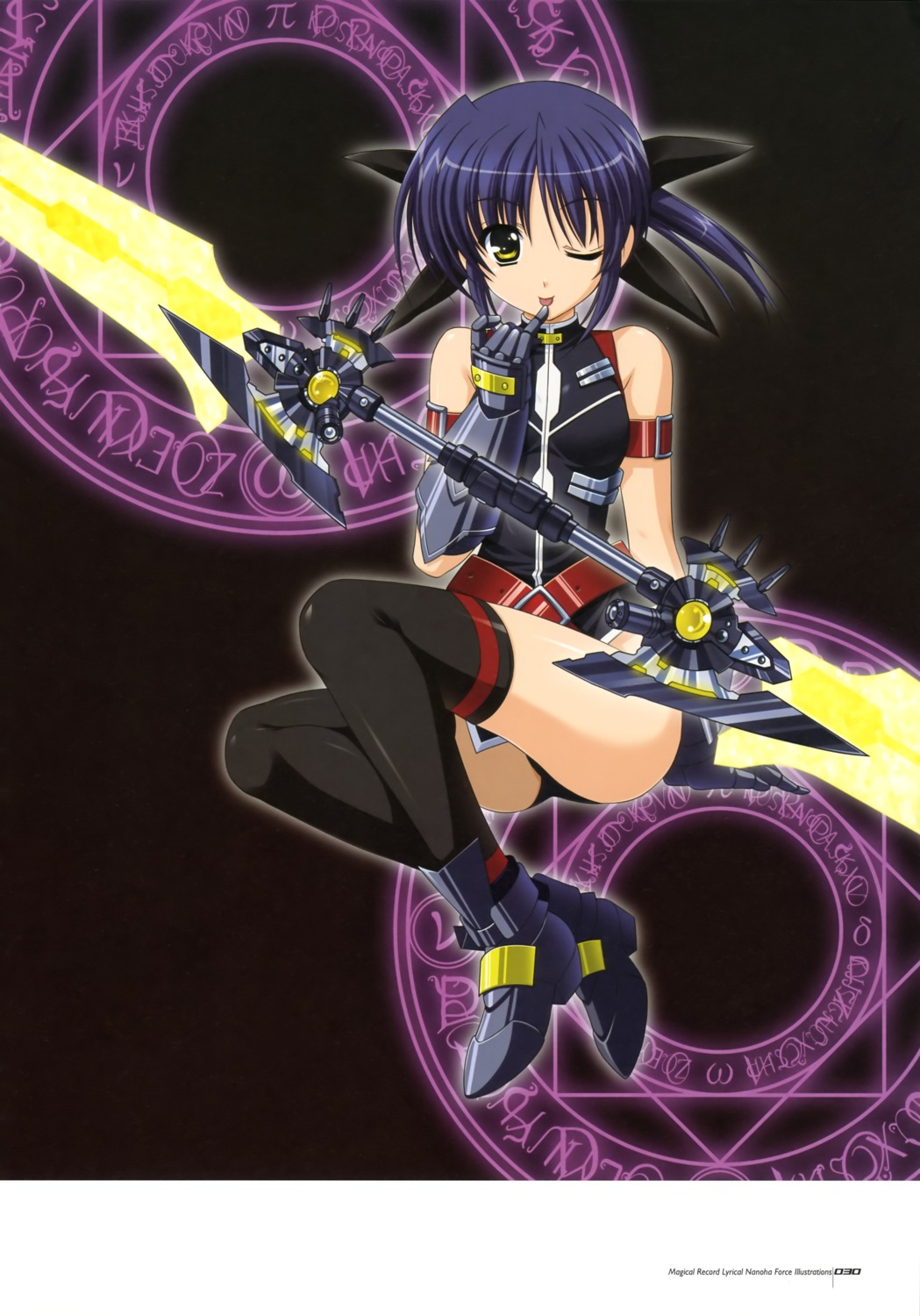 higa_yukari, isis_eaglet, jpeg_artifacts, mahou_senki_lyrical_nanoha_force, mahou_shoujo_lyrical_nanoha, thighhighs