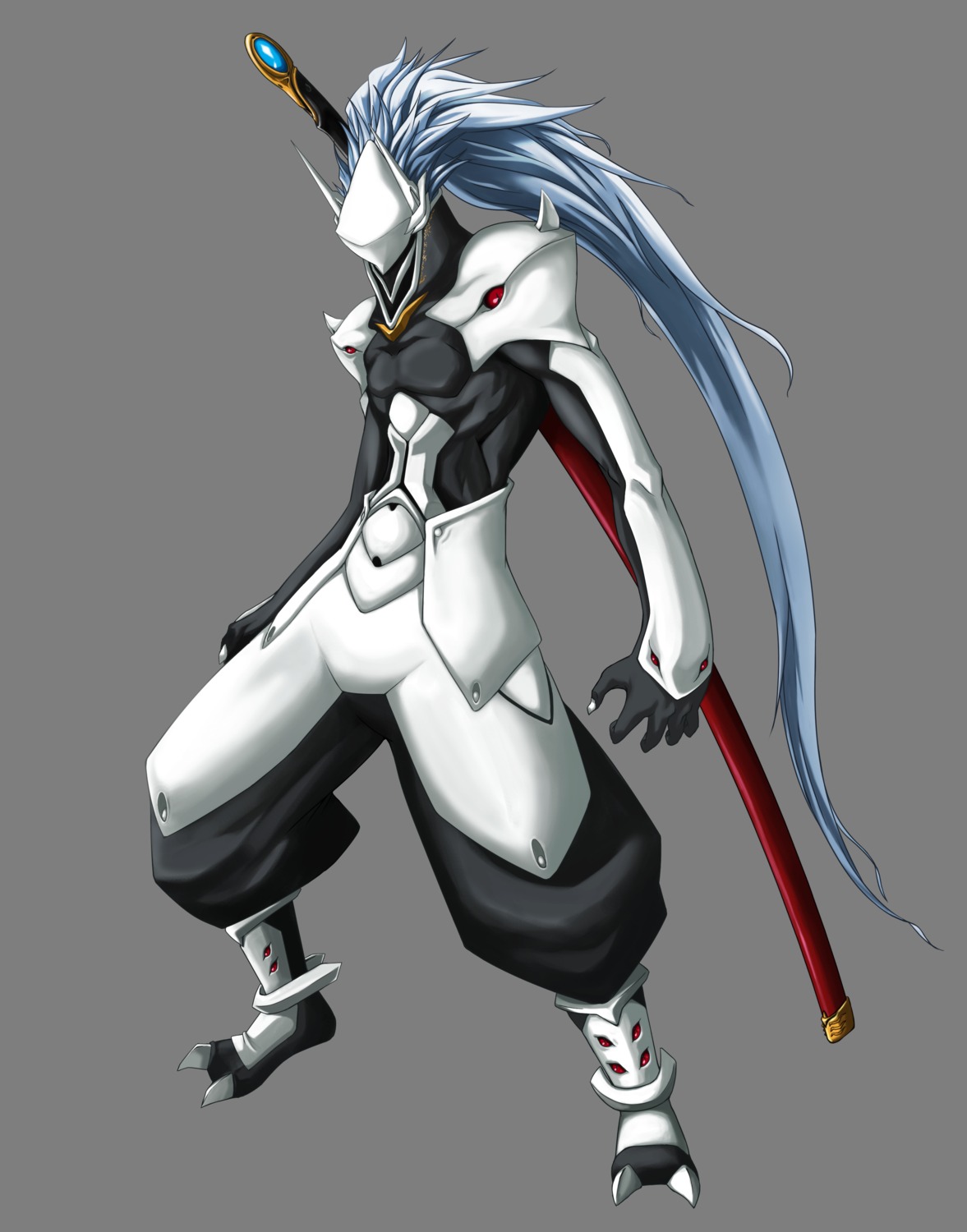 armor, blazblue, hakumen, male, sword, transparent_png
