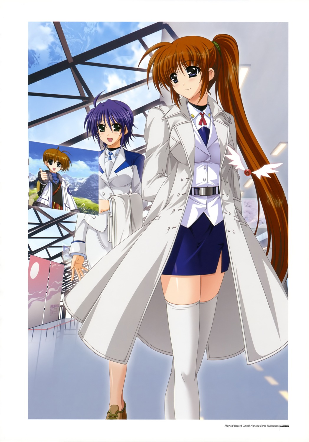 higa_yukari, jpeg_artifacts, mahou_senki_lyrical_nanoha_force, mahou_shoujo_lyrical_nanoha, subaru_nakajima, takamachi_nanoha, thighhighs, tohma_avenir