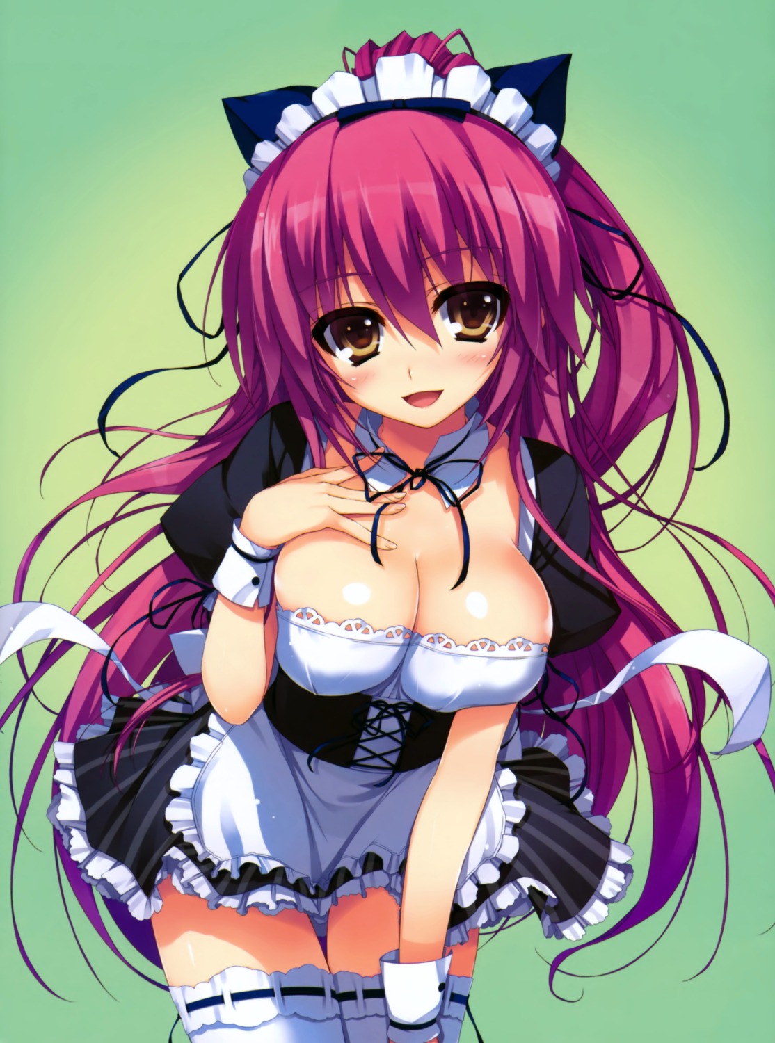 akusera, cleavage, maid, reminiscence, thighhighs, tigre, tomose_shunsaku