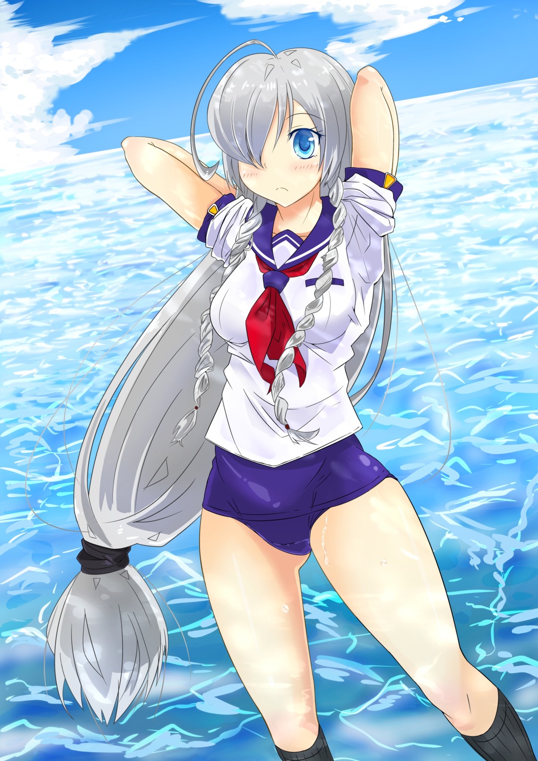 ameyoshi, school_swimsuit, seifuku, swimsuits, wet