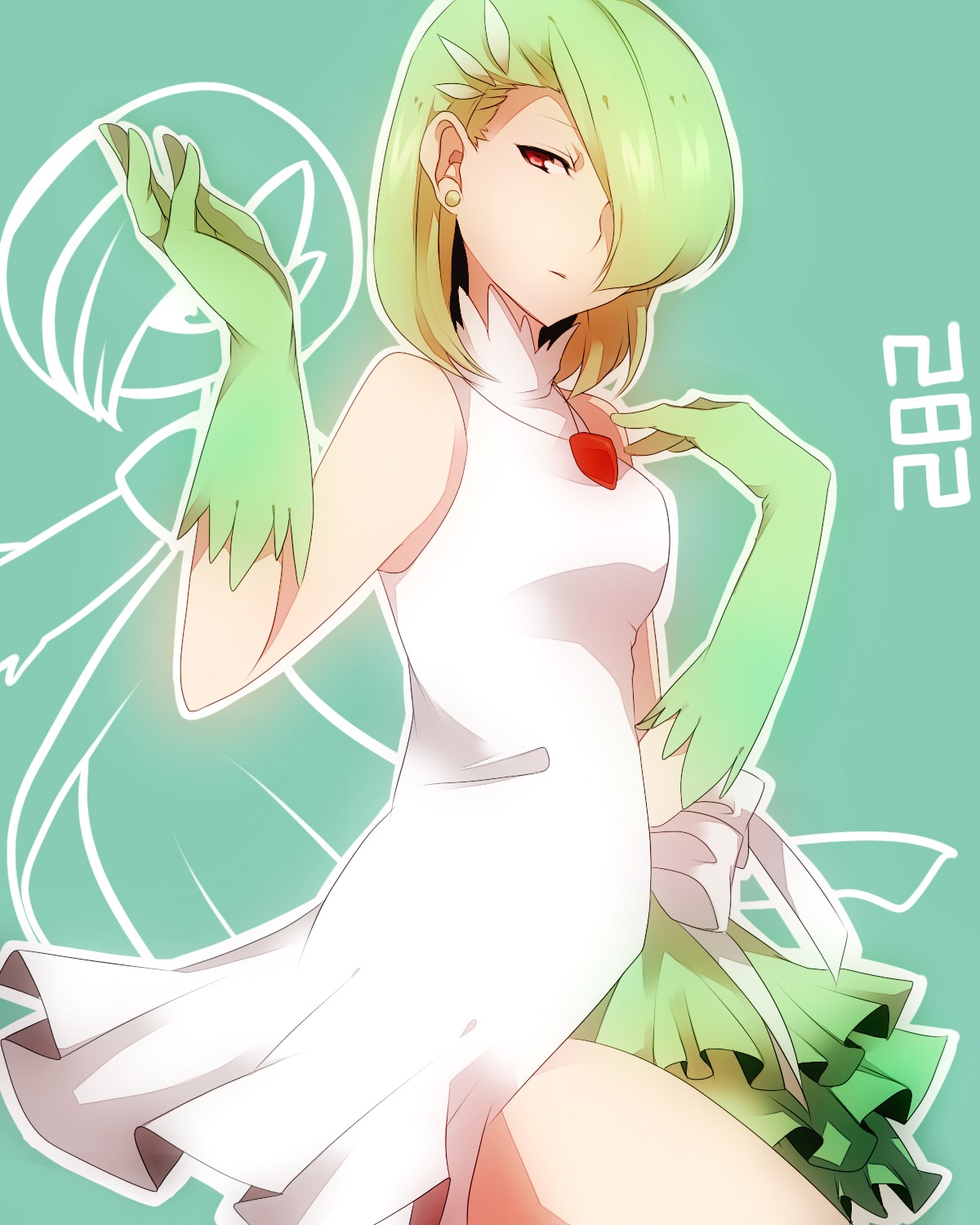 anthropomorphization, dress, gardevoir, pokemon, takeshima_eku